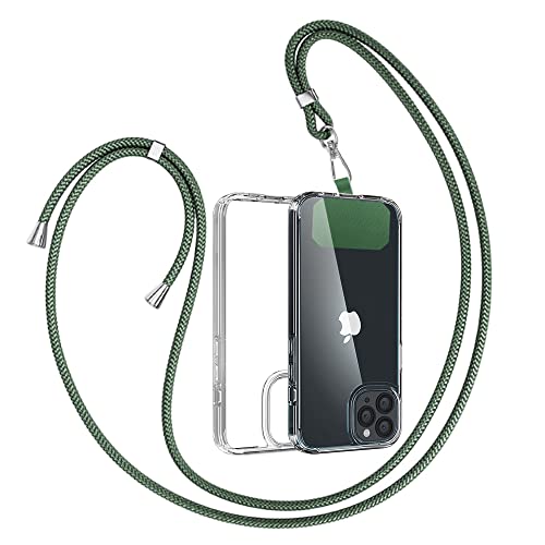 GUMO-LONG 2 in 1 Universal Handykette mit Hülle Kompatibel iPhone 12 Pro, Transparent Schutzhülle zum Umhängeband Stoßfest iPhone 12 Pro Case mit Kette zum Umhängen von GUMO-LONG