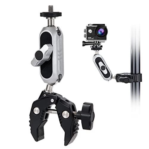 Klemme Stativ Magic Arm Klemme mit Super Clamp Klemmstativ mit 360° Kugelkopfarm 1/4 Zoll Standard Gewinde 1/4 Zoll Gewindelöchern für Gopro DSLR Kamera von GUNGY