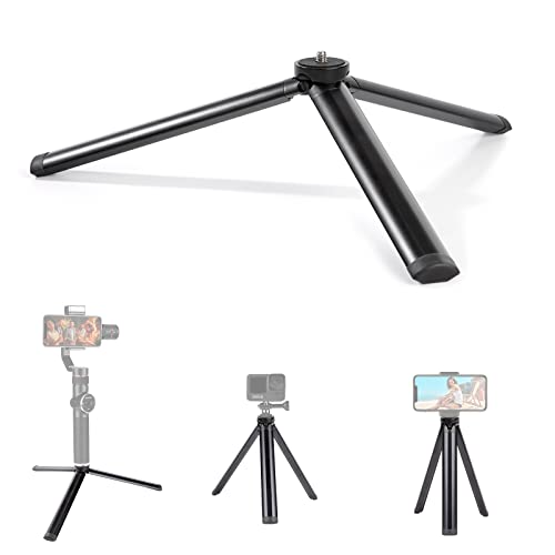 GUNGY Mini Stativ Kamerastativ Handy Stativ aus Aluminiumlegierung mit 1/4 Zoll Schraube für GoPro Smartphone Webcam DSLR Kamera Camcorder Gimbal Schwarz Länge 18cm von GUNGY