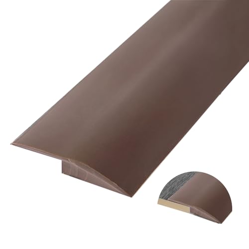 Selbstklebend Schwellenstreifen 1.0/2.0/3.0 m, Vinyl Wasserdicht Abdeckleiste, Boden&Teppich Laminat ÜBergangsprofil für SchwellenüBergänge von 3.0/5.0 mm HöHe(Coffee,3.0mm x 3.0m) von GUOGLZ