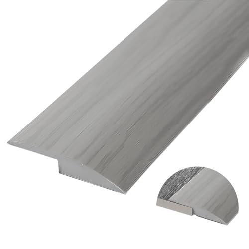 Selbstklebend Schwellenstreifen 1.0/2.0/3.0 m, Vinyl Wasserdicht Abdeckleiste, Boden&Teppich Laminat ÜBergangsprofil für SchwellenüBergänge von 3.0/5.0 mm HöHe(Gray Wood Grain,3.0mm x 1.0m) von GUOGLZ