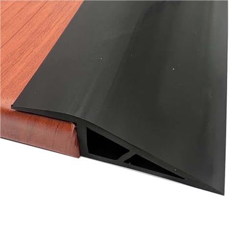 Vinyl Fußböden Abdeckleiste, 1.0/2.0/3.0 m Selbstklebend Schwellenstreifen, Boden&Teppich Laminat ÜBergangsprofil für SchwellenüBergänge von 10/15/20 mm HöHe(Black,2.0cm x 1.0m) von GUOGLZ
