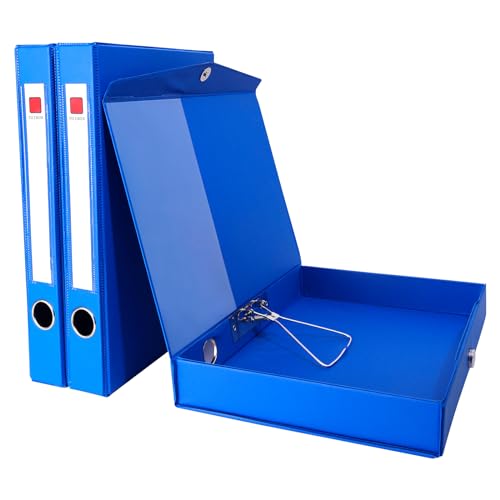 GUOKOFF 3 Stück A4 Archivbox, Archiv-Schachtel mit 45mm Breit Rücken, Aktenkarton A4 mit Deckel, A4 Archivbox Heftbox Dokumentenbox (Blau) von GUOKOFF