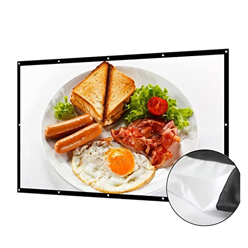 Bildschirmprojektor, 100 120 150 Zoll 16: 9 Projektorbildschirm 3D HD. Heimkino-Wand Mattweiß-Projektions-Bildschirm Tragbare Antirease Canva,Mehrszenennutzung(120 inch) von GUOPIN