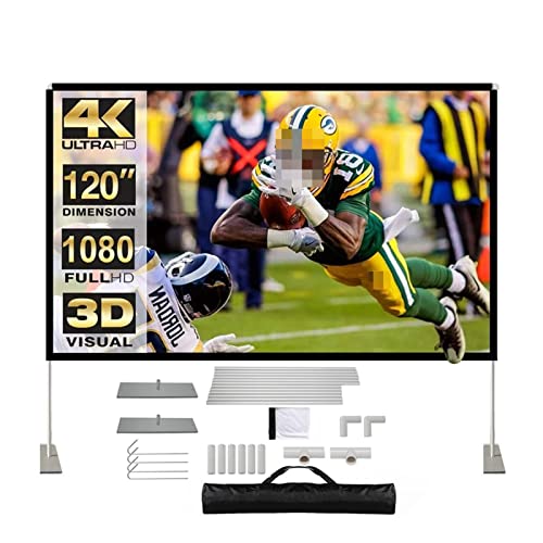 Bildschirmprojektor, 100 120 Zoll tragbar HD 2K 4K. Standprojektor-Bildschirm 100inch 120inch Video-Projektions-Bildschirm-Party-Innen-Außenvorhang,Mehrszenennutzung(120 inch) von GUOPIN