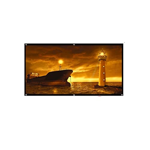 Bildschirmprojektor, 100-Zoll-Bildschirm 120inch 16: 9 ohne Rahmen tragbarer Polyesterprojektionsschirm for HD-LED CTL80 C80 UC46 Projektorbeamer.,Mehrszenennutzung(100 inch) von GUOPIN