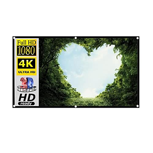 Bildschirmprojektor, 133 Zoll 16: 9 Black Edge Anti-Light Projector Curtain Screen 3D HD Tragbar mit Löchern im Freien Indoor Enhanced Bild,Mehrszenennutzung von GUOPIN
