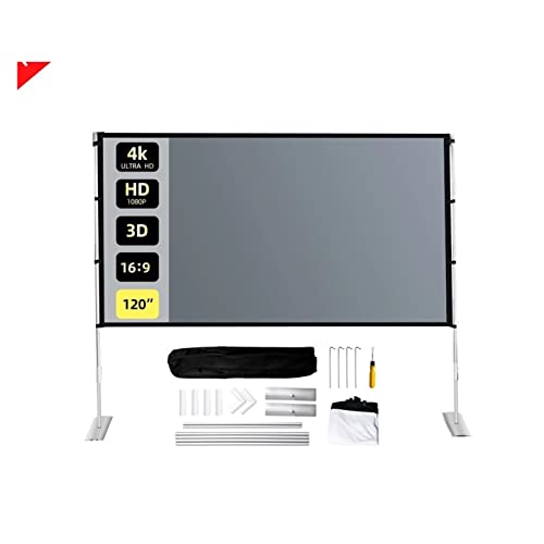Bildschirmprojektor, 16: 9 84 100 120-Zoll-Home-Projektor im Freien Anti-Licht-Anti-Licht- und Schutz-Faltbildschirm mit Halterungsvorhang,Mehrszenennutzung(100 inch) von GUOPIN