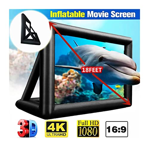 Bildschirmprojektor, 8ft 10ft 18ft aufblasbare Outdoor-Projektor-Filme-Bildschirm-professionelles Design mit geringerem Gebläse for Party-Pool-Spaß im Freien,Mehrszenennutzung(18ft) von GUOPIN