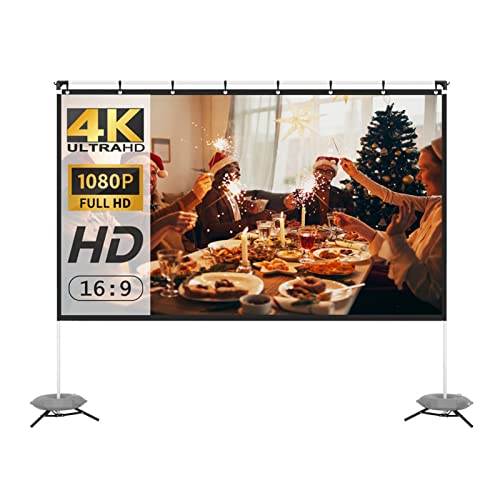 Bildschirmprojektor, PS1 / PS2 100/120 Zoll-Projektor-Bildschirm mit Standprojektionsbildschirm 16: 9 4k HD. Projektionsfilme-Bildschirm mit Tragetasche,Mehrszenennutzung(100 inch) von GUOPIN