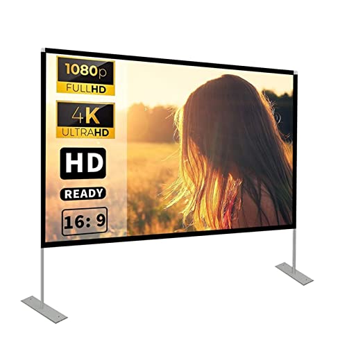Bildschirmprojektor, tragbar 2k 4k. Faltender Projektor-Bildschirm 100 120 Zoll 100 Zoll Bodenständer-Projektions-Bildschirm Camping Outdoor Office Full HD,Mehrszenennutzung(120 inch) von GUOPIN
