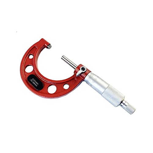 Mikrometer, 0-25/25-50/50-75/75-100 mm 0-1/1-2/2-3/3-4/Zoll 0,0001 "Messdurchmesser Mikrometer-Bremsbehörde mit Minischlüssel(25-50mm) von GUOPIN