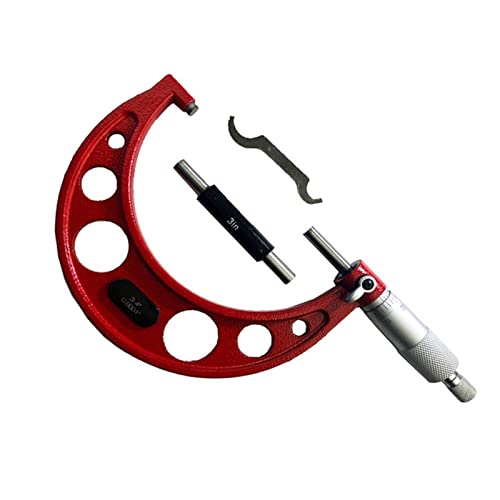 Mikrometer, 0-25/25-50/50-75/75-100 mm 0-1/1-2/2-3/3-4/Zoll 0,0001 "Messdurchmesser Mikrometer-Bremsbehörde mit Minischlüssel(3-4inch) von GUOPIN