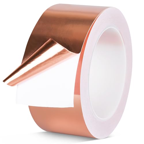 GUOSIYAO Kupferband Gegen Schnecken 50mm x 25m Kupferband Selbstklebend Abschirmband Kapton Tape Leitende Kupferfolienband Schneckenabwehr Für EMI Schneckenzaun Schneckenschutz Hochbeet Pflanzen von GUOSIYAO
