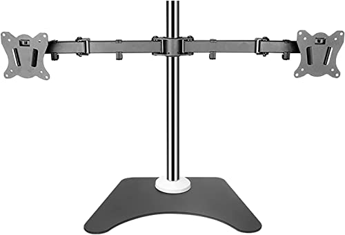 Universeller TV-Ständer, Generic Dual-Screen-Monitor-Tischhalterung, voll verstellbarer Monitorarm-Ständer für 50,8-68,6 cm (20-27 Zoll) Fernseher, hält 2 Bildschirme bis zu 10 kg TV-Halterung von GUOWENHA