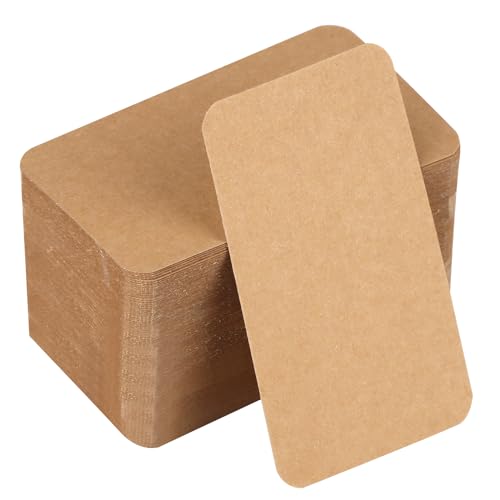 200 Stück Blanko Papier Karten, 200g/m² Visitenkarten Papier, Spielkarten, Blanko Karteikarten zum Selbstgestalten, Kraftpapierkarten, Grußkarten, Wortkarte, DIY-Etiketten, 9 x 5,2 cm (Braun) von GUOYIHUA