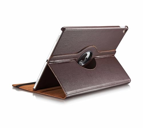 GUPENAA Drehbare Hülle für iPad Pro 12,9 Zoll 2017/2015 (2. und 1. Generation), 360 Grad Drehbare Standschutzhülle, Auto Sleep/Wake,Braun von GUPENAA