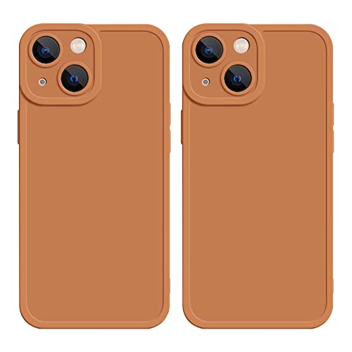 GUPENAA Hülle für iPhone 13 Mini, [Anti-Kratzer] [Fallschutz] Weiche Silikon Slim Thin Phone Hülle, 5,4 Zoll (2 Packungen),Orange von GUPENAA