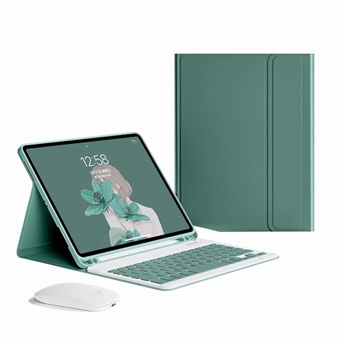 GUPENAA Tastatur Hülle für Samsung Galaxy Tab A8 10.5'' 2022 (SM-X200/X205/X207) Schlanke Leichte Standabdeckung mit Magnetisch Abnehmbarer Kabelloser Bluetooth-Tastatur,Dark Green von GUPENAA