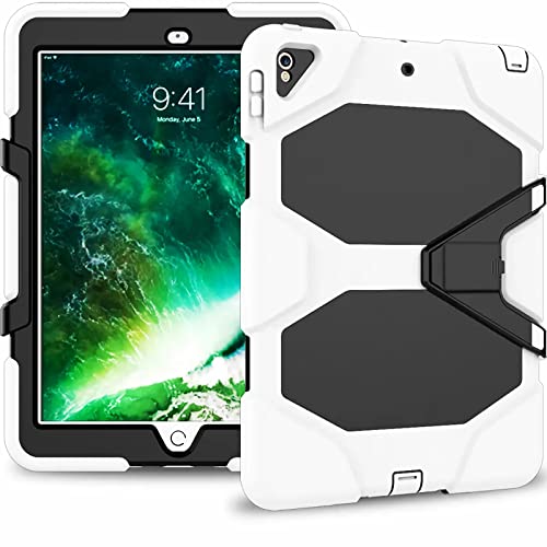 Hülle für iPad Pro 12.9 Zoll 2017/2015 (altes Modell, 1. und 2. Generation), Heavy Duty Ganzkörper-robuste Schutzhülle mit Displayschutzfolie, Weiß von GUPENAA