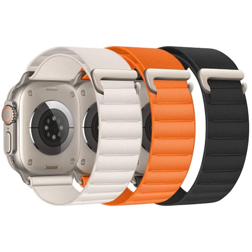 3 Stück Alpine Loop Kompatibel mit Apple Watch Armband 45mm 44mm 46mm 49mm 42mm für Damen Herren, Sport Loop Nylon Sportarmband mit C-Haken für iWatch Ultra 2 SE Series 10 9 8 7 6 5 4 3 2 1 3 Stück Alpine Loop Kompatibel mit Apple Watch Armband 45mm 44mm 46mm 49mm 42mm für Damen Herren, Sport Loop Nylon Sportarmband mit C-Haken für iWatch Ultra 2 SE Series 10 9 8 7 6 5 4 3 2 1 von GURINA