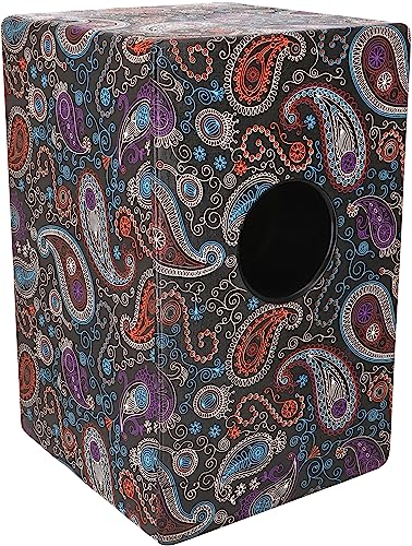 GURU SHOP Farbig Bunte Cajon, Holztrommel Percussion Rhythmus Instrument - Design 5, Mehrfarbig, 49x30x30 cm, Musikinstrumente von GURU SHOP