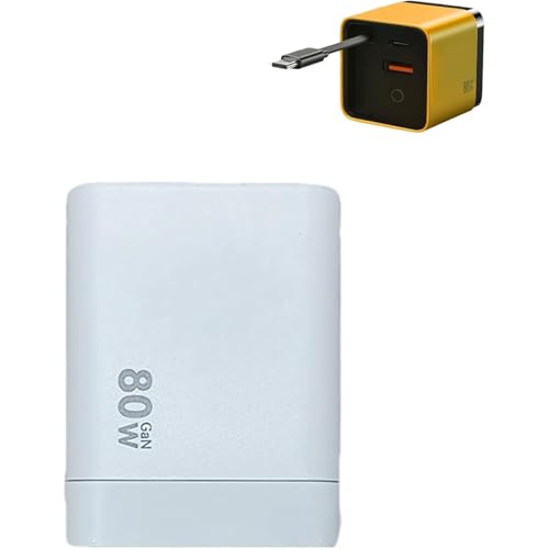 3 in 1 Ladegerät, skalierbares 80W MAX-Schnelllademodul mit Typ-C-Kabel und 2 USB-Anschlüssen, 80W USB C Ladegerät, GaN Super Schnellladegerät, Tragbarer USB C Netzteil für Smartphones Tablets (Weiß) 3 in 1 Ladegerät, skalierbares 80W MAX-Schnelllademodul mit Typ-C-Kabel und 2 USB-Anschlüssen, 80W USB C Ladegerät, GaN Super Schnellladegerät, Tragbarer USB C Netzteil für Smartphones Tablets (Weiß) von GUSHE