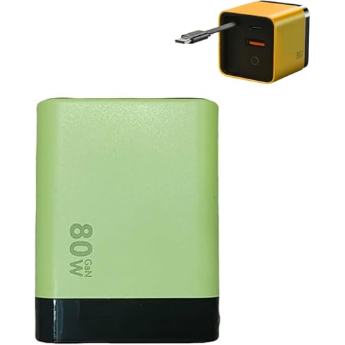 3 in 1 Ladegerät, skalierbares 80W MAX-Schnelllademodul mit Typ-C-Kabel und 2 USB-Anschlüssen, 80W USB C Ladegerät, GaN Super Schnellladegerät, Tragbarer USB C Netzteil für Smartphones Tablets (Grün) 3 in 1 Ladegerät, skalierbares 80W MAX-Schnelllademodul mit Typ-C-Kabel und 2 USB-Anschlüssen, 80W USB C Ladegerät, GaN Super Schnellladegerät, Tragbarer USB C Netzteil für Smartphones Tablets (Grün) von GUSHE