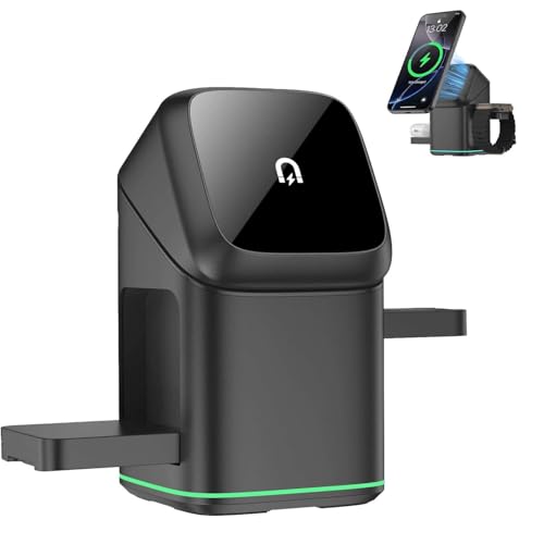 3-in-1 Wireless Charger,Subsistenceed Multi-Device Touch Pop-Up Charging Station,3 in 1 Kabelloses Ladegerät,Automatische Drehung,magnetisches Induktive Ladestation für Handy/Uhr/Kopfhörer (Schwarz) 3-in-1 Wireless Charger,Subsistenceed Multi-Device Touch Pop-Up Charging Station,3 in 1 Kabelloses Ladegerät,Automatische Drehung,magnetisches Induktive Ladestation für Handy/Uhr/Kopfhörer (Schwarz) von GUSHE