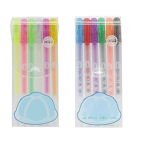 6 Stück 3D-Gelee-Stift, 3D Jelly Pen Set, 3D Glossy Jelly Pens, Farbige Gelstifte, Gel-Tintenstifte, 3D Jelly Ink Pens für DIY Malerei Zeichnung Färbung, geeignet auf Glas, Kunststoff (A+B) von GUSHE