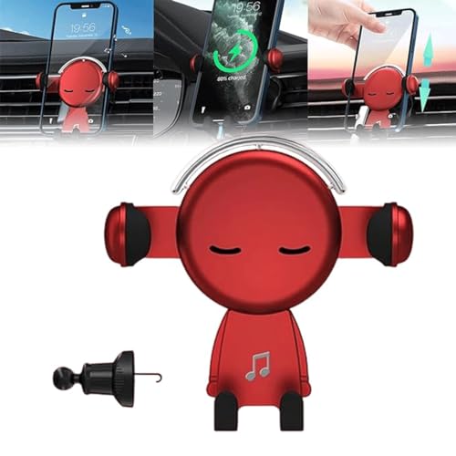 Cartoons Car Air Vent Phone Holder,Cartoons Auto-Luftauslass-Telefonhalter,Handyhalter fürs Auto Lüftung,EIN-Knopf-Release,360° Drehbar KFZ-Handyhalterung,niedlicher Universal-Telefonhalter (Rot) von GUSHE