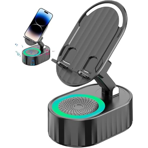Drahtloser Induktions-Audio-Bluetooth Lautsprecher 5 in 1 Telefonhalterung,Bluetooth Lautsprecher mit Handyständer, Verstellbarer Handyhalter & Tragbarer Musikbox,Geschenke für Männer Frauen (Schwarz) Drahtloser Induktions-Audio-Bluetooth Lautsprecher 5 in 1 Telefonhalterung,Bluetooth Lautsprecher mit Handyständer, Verstellbarer Handyhalter & Tragbarer Musikbox,Geschenke für Männer Frauen (Schwarz) von GUSHE