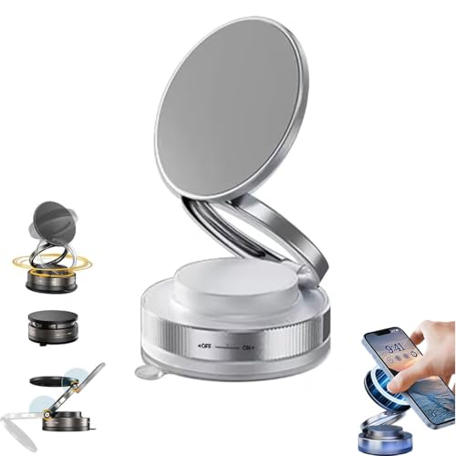 GUSHE 360° Adjustable Vacuum Magnetic Phone Holder, Vakuum Magnetischer Handyhalterung Auto, Saugnapf Handy Halterung Auto, Faltbar und Tragbar Saugnapf Handyhalterung für KFZ, Küche, Spiegel (Weiß) GUSHE 360° Adjustable Vacuum Magnetic Phone Holder, Vakuum Magnetischer Handyhalterung Auto, Saugnapf Handy Halterung Auto, Faltbar und Tragbar Saugnapf Handyhalterung für KFZ, Küche, Spiegel (Weiß) von GUSHE