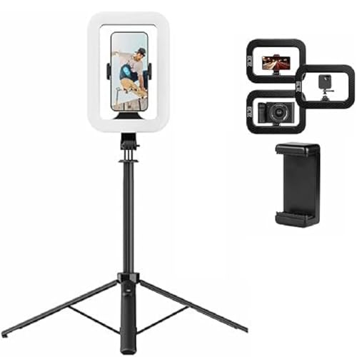 Rechargeable Selfie Portable Ring Light–Adjustable Bicolor Fill Light, LED Ringlicht mit Stativ, Dimmbares Selfie Ringleuchte mit 3 Lichtmodi, für Makeup, Videoaufnahmen, Selfie, Live-Stream (C) von GUSHE