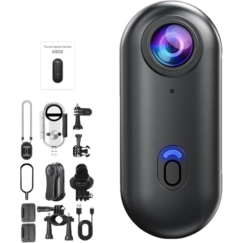 Stallion Frames Body Camera, Mini Daumen-Action-Kamera, 1080P Unterwasserkamera, Tragbare magnetische Körperkameras, Wasserdicht WiFi Kamera, 170° Weitwinkel Action Kamera für Radfahren Motorrad von GUSHE
