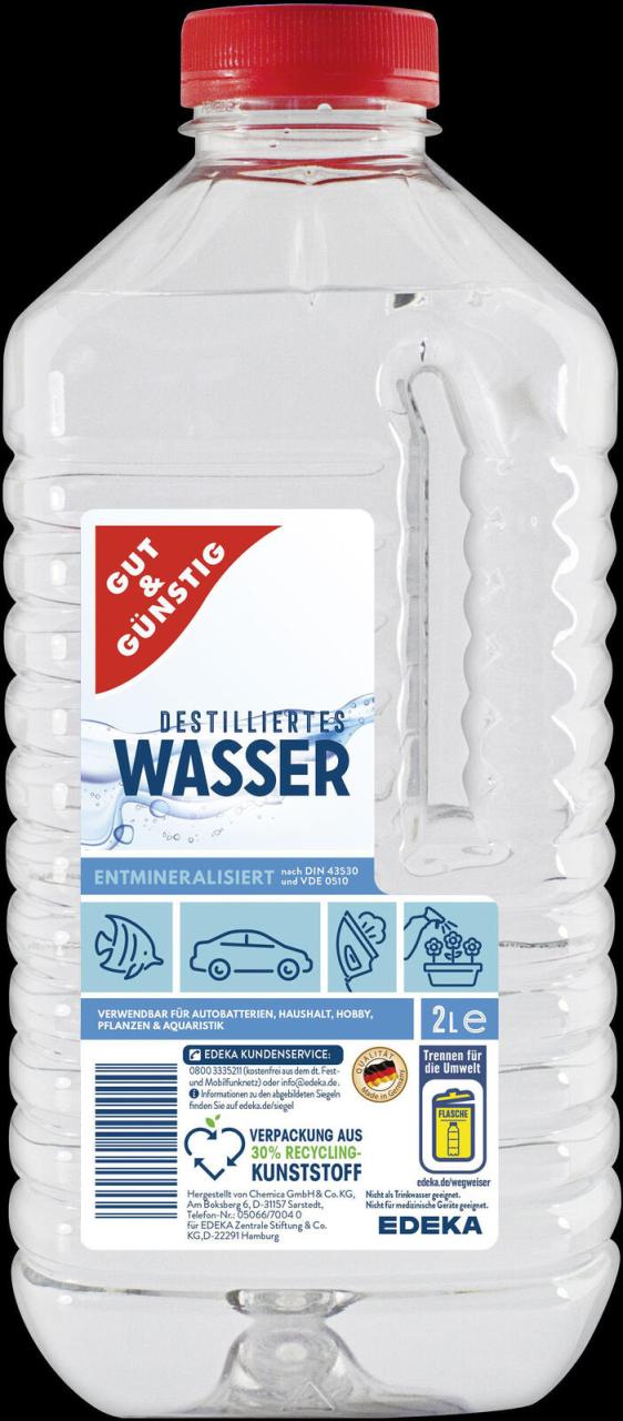 Destilliertes Wasser 2L von GUT&GÜNSTIG