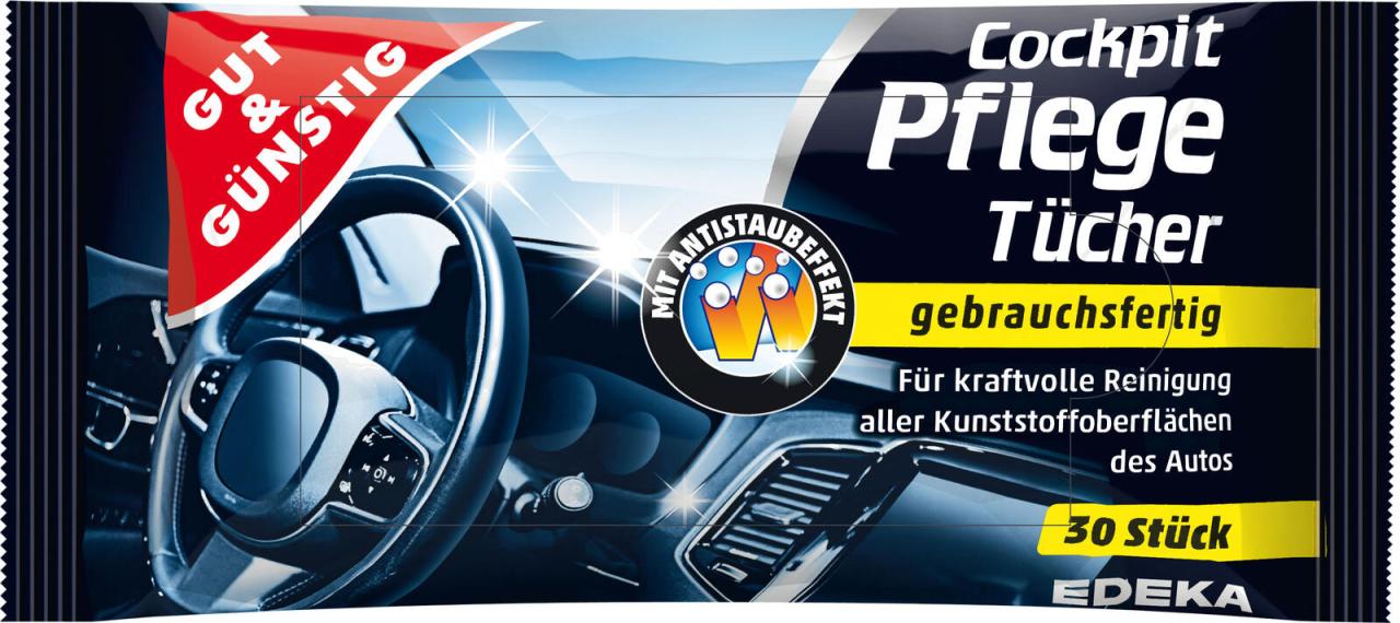 GUT&GÜNSTIG feuchte Reinigungstücher Cockpit 1-lagig von GUT&GÜNSTIG