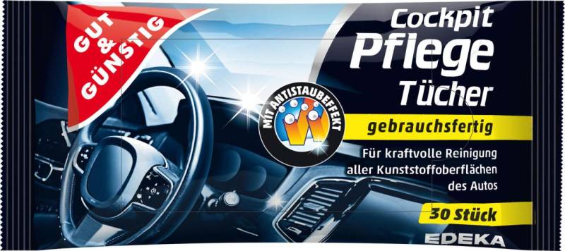GUT&GÜNSTIG feuchte Reinigungstücher Cockpit 1-lagig von GUT&GÜNSTIG