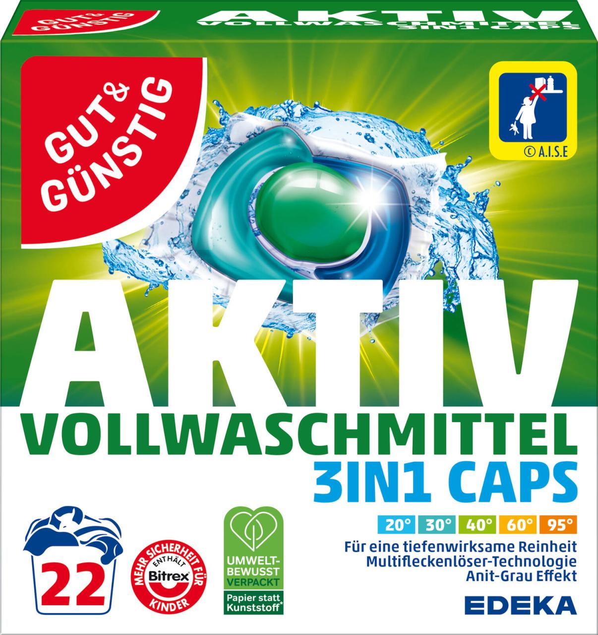 GUT&GÜNSTIG Waschmittel AKTIV 22 Stück von GUT&GÜNSTIG