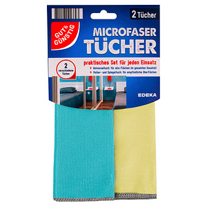 GUT&GÜNSTIG Mikrofasertücher Mikrofaser 60 °C waschbar, 2 St. von GUT&GÜNSTIG