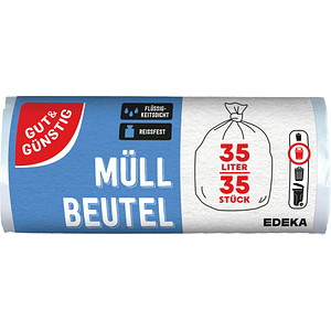 GUT&GÜNSTIG Müllbeutel 35,0 l transparent, 35 St. von GUT&GÜNSTIG