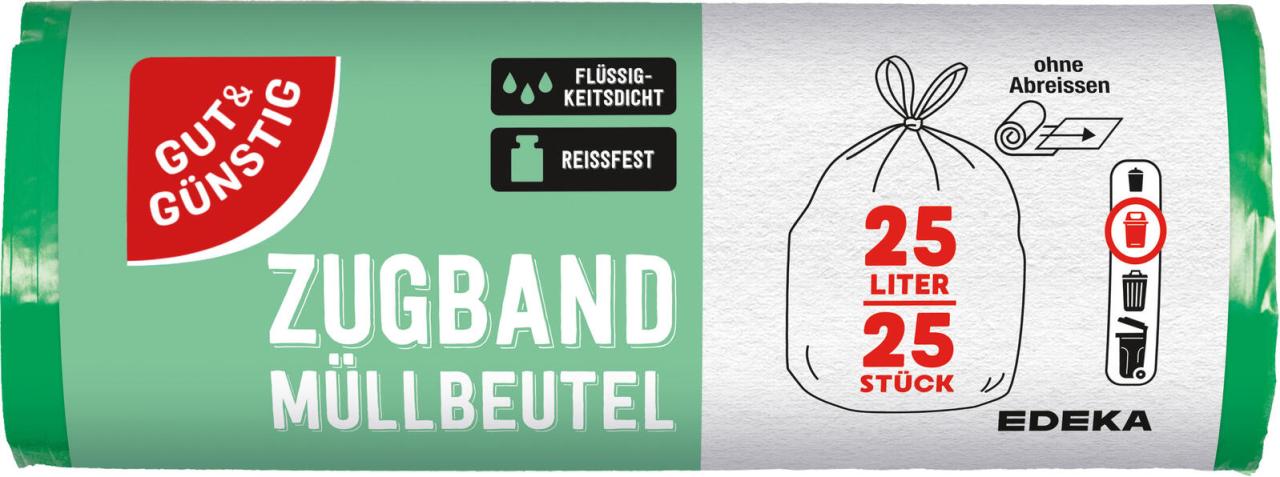 GUT&GÜNSTIG Müllbeutel 25,0 l grün GUT&GÜNSTIG Müllbeutel 25,0 l grün von GUT&GÜNSTIG