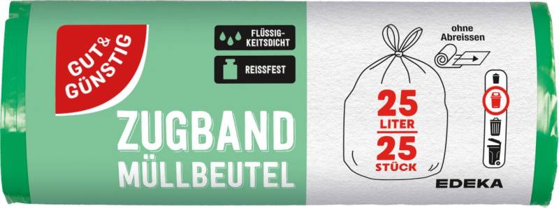 GUT&GÜNSTIG Müllbeutel 25,0 l grün von GUT&GÜNSTIG