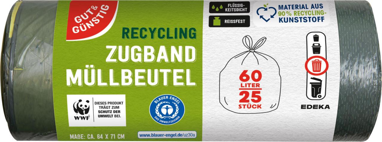 GUT&GÜNSTIG Müllbeutel 60,0 l schwarz GUT&GÜNSTIG Müllbeutel 60,0 l schwarz von GUT&GÜNSTIG
