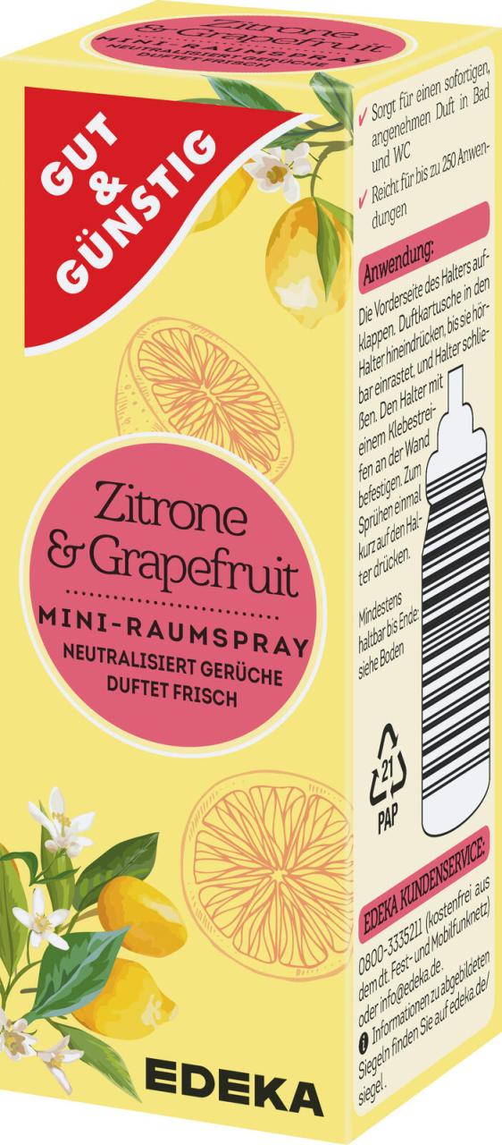 GUT&GÜNSTIG Raumduft-Nachfüller Zitrone & Grapefruit 25,0 ml von GUT&GÜNSTIG