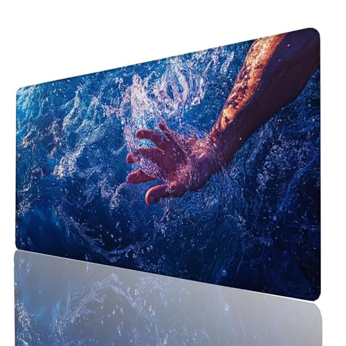 Mauspad Blau, Gaming Mauspad XXL 90x40x0.3cm, Großes Schreibtischunterlage Hand, Mousepad Rutschfeste Wasserdichte Verbessert Geschwindigkeit und Präzision, für Familie Büro Gaming Tisch Deko 2688-GYL Mauspad Blau, Gaming Mauspad XXL 90x40x0.3cm, Großes Schreibtischunterlage Hand, Mousepad Rutschfeste Wasserdichte Verbessert Geschwindigkeit und Präzision, für Familie Büro Gaming Tisch Deko 2688-GYL von GUUOYUAL