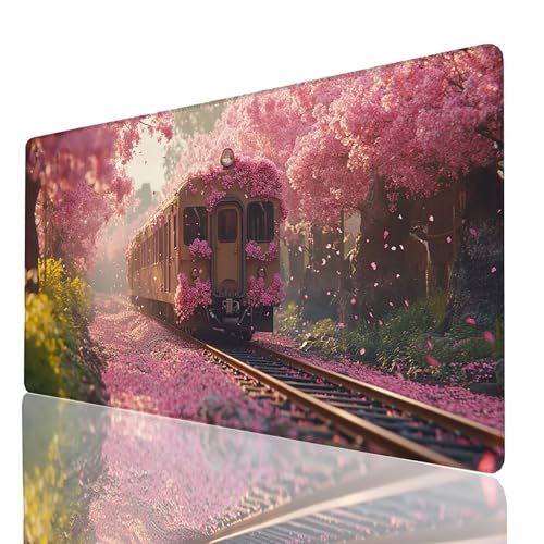 Mauspad Blume, Gaming Mauspad XXL 500 x 250 x 3mm, Großes Schreibtischunterlage Zug, Mousepad rutschfeste wasserdichte Verbessert Geschwindigkeit und Präzision, für Büro Gaming Tisch Deko GYL-7962 Mauspad Blume, Gaming Mauspad XXL 500 x 250 x 3mm, Großes Schreibtischunterlage Zug, Mousepad rutschfeste wasserdichte Verbessert Geschwindigkeit und Präzision, für Büro Gaming Tisch Deko GYL-7962 von GUUOYUAL