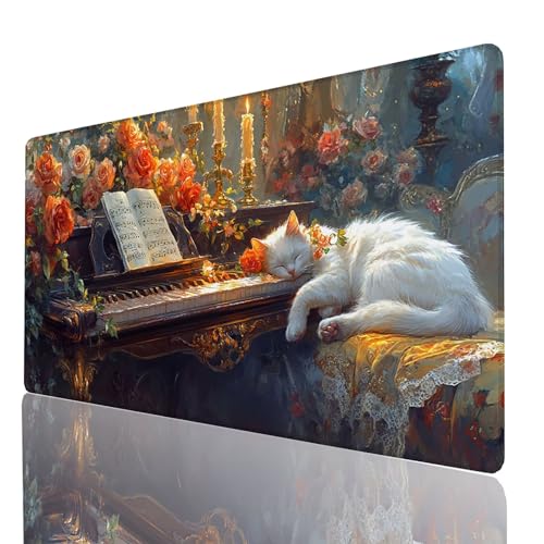 Mauspad Blume, Gaming Mauspad XXL 800 x 400 x 3mm, Großes Schreibtischunterlage Klavier, Mousepad Rutschfeste Wasserdichte Verbessert Geschwindigkeit und Präzision, für Büro Gaming Tisch Deko GYL-9975 Mauspad Blume, Gaming Mauspad XXL 800 x 400 x 3mm, Großes Schreibtischunterlage Klavier, Mousepad Rutschfeste Wasserdichte Verbessert Geschwindigkeit und Präzision, für Büro Gaming Tisch Deko GYL-9975 von GUUOYUAL