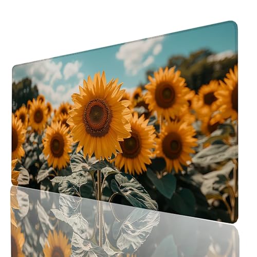 Mauspad Gelb, Gaming Mauspad XXL 800 x 400 x 3mm, Großes Schreibtischunterlage Sonnenblume, Mousepad rutschfeste wasserdichte Verbessert Geschwindigkeit und Präzision, Büro Gaming Tisch Deko GYL-8355 Mauspad Gelb, Gaming Mauspad XXL 800 x 400 x 3mm, Großes Schreibtischunterlage Sonnenblume, Mousepad rutschfeste wasserdichte Verbessert Geschwindigkeit und Präzision, Büro Gaming Tisch Deko GYL-8355 von GUUOYUAL