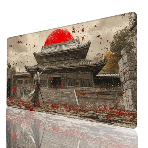 Mauspad Japanische Architektur, Gaming Mauspad XXL 500 x 250 x 3mm, Großes Schreibtischunterlage Katana, Mousepad Rutschfeste Wasserdichte Verbessert Geschwindigkeit und Präzision, Büro Gaming 2464GYL Mauspad Japanische Architektur, Gaming Mauspad XXL 500 x 250 x 3mm, Großes Schreibtischunterlage Katana, Mousepad Rutschfeste Wasserdichte Verbessert Geschwindigkeit und Präzision, Büro Gaming 2464GYL von GUUOYUAL